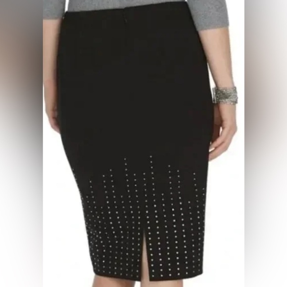 White House Black Market Officecore Career Chic Business Black Skirt Studded - Picture 2 of 9
